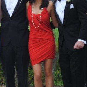 Torn by ronny kobo twist red dress